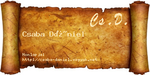 Csaba Dániel névjegykártya